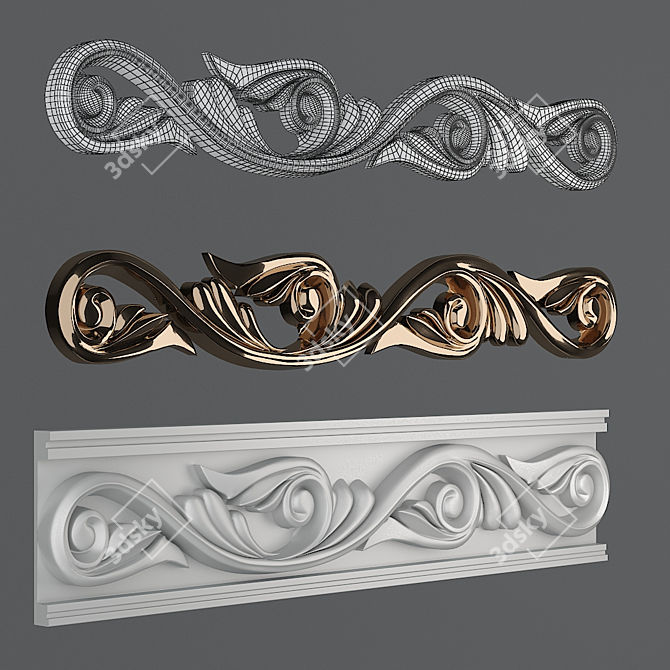 Elegant Decorative Plates and Friezes 3D model image 2