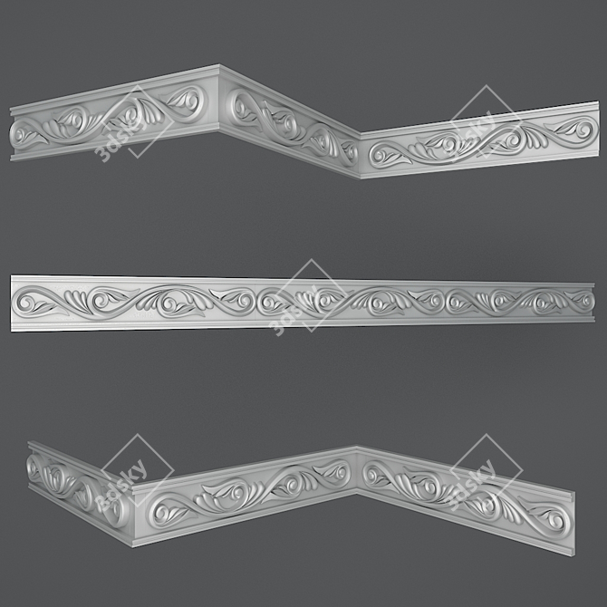 Elegant Decorative Plates and Friezes 3D model image 3