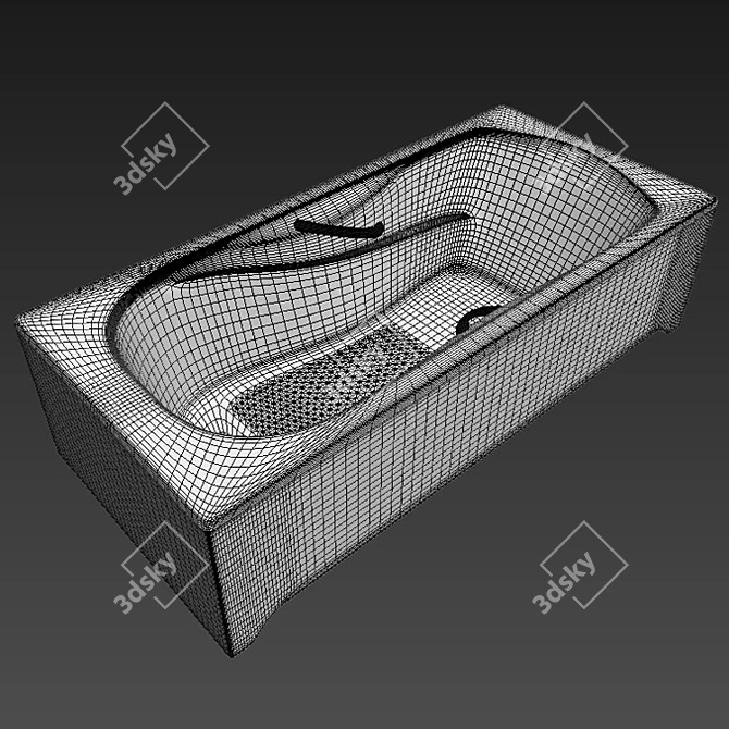 Roca Haiti: Authentic Cast Iron Bath 3D model image 3