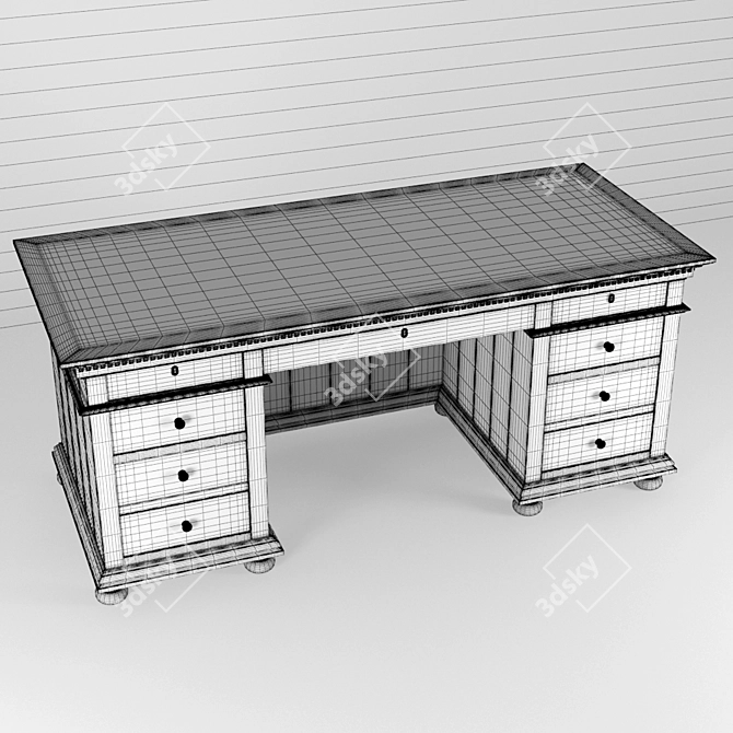 Stylish St. James 76 Desk 3D model image 3