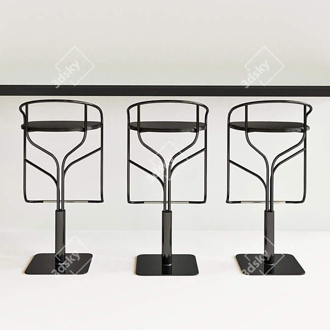 Ike Bar Stool: Sleek Design, Desalto Collection 3D model image 2