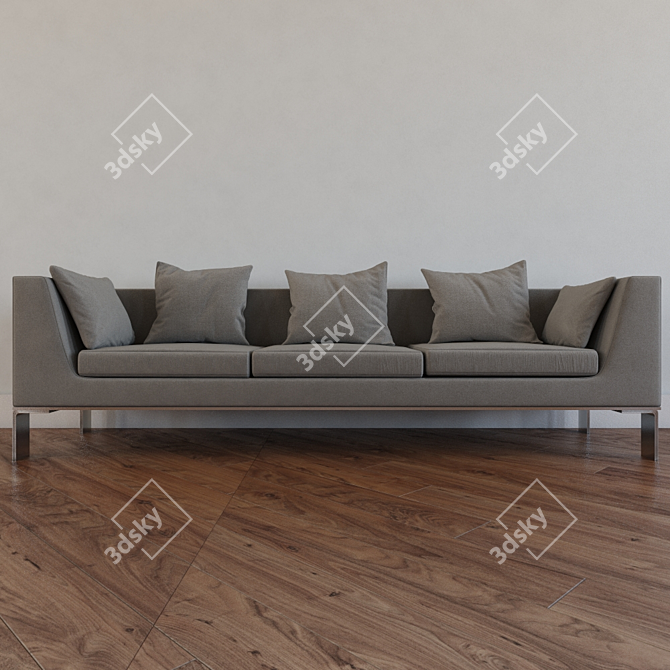 Sleek White Ultra Sofa 3D model image 1