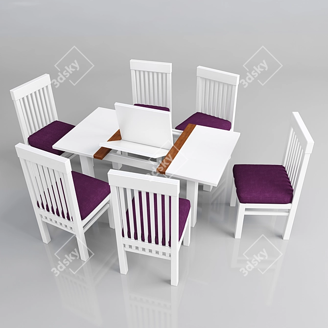 3D Max Kitchen Dining Set 3D model image 2