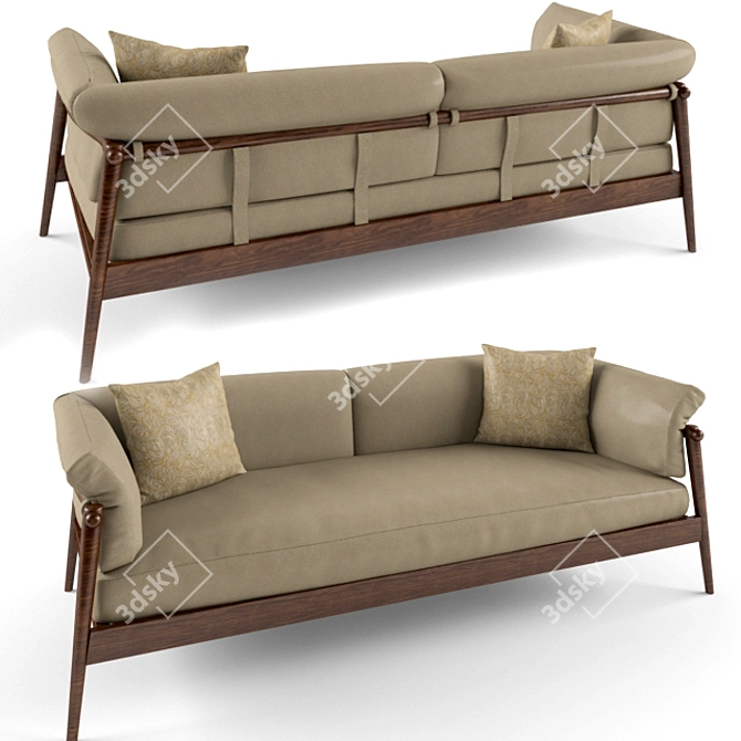 Modern Mesh Sofa: Sleek and Stylish 3D model image 1