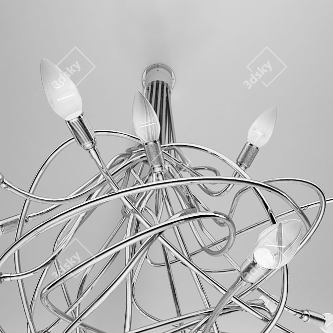 Elegant Filament Chandelier by Catellani & Smith 3D model image 2