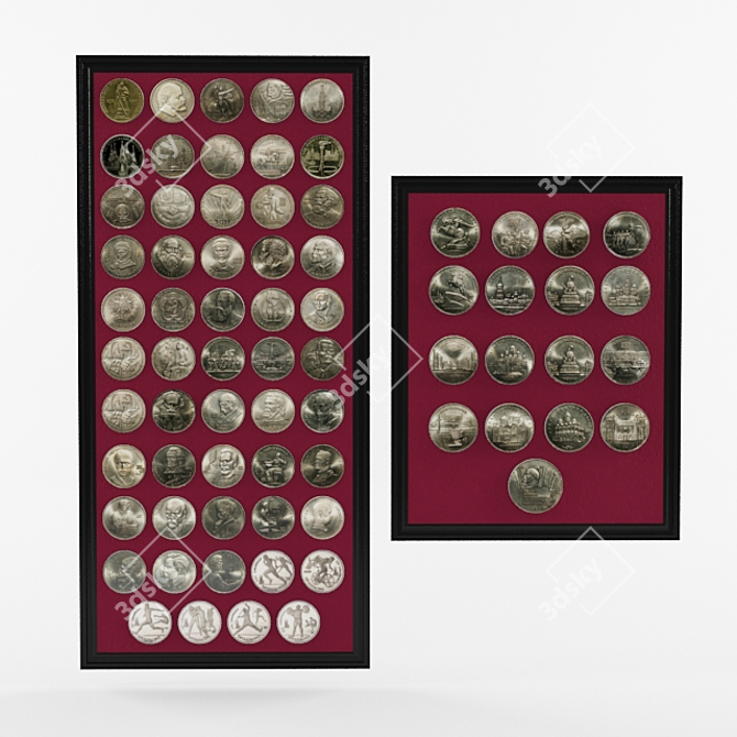 USSR Commemorative Coin Collection 3D model image 1