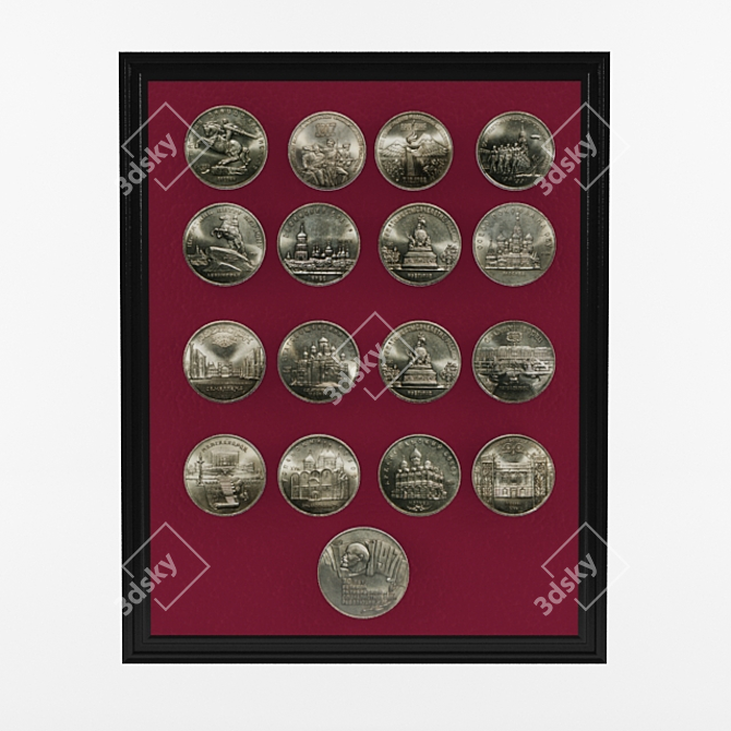 USSR Commemorative Coin Collection 3D model image 2