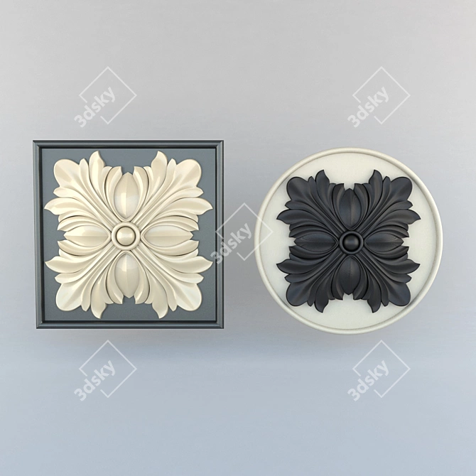 Elegant Rosette for Décor 3D model image 1