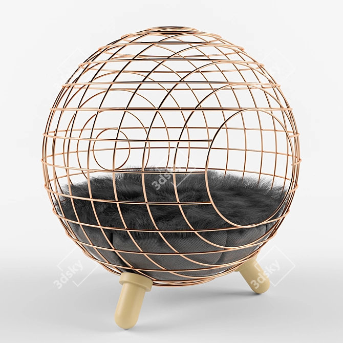 Regal Retreat: Designer Cat Bed 3D model image 1