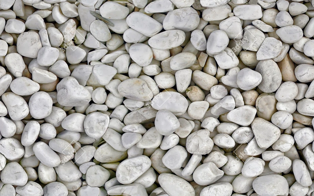 Smooth White-Pebble Texture 3D model image 1