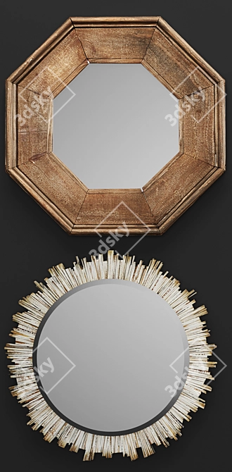 Reflective Elegance: Set of Stunning Mirrors 3D model image 2