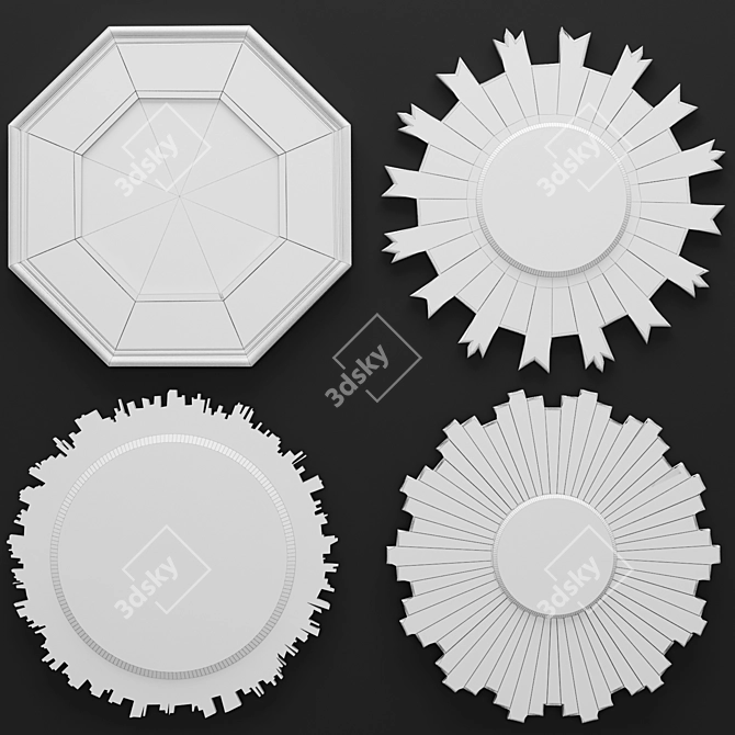 Reflective Elegance: Set of Stunning Mirrors 3D model image 3