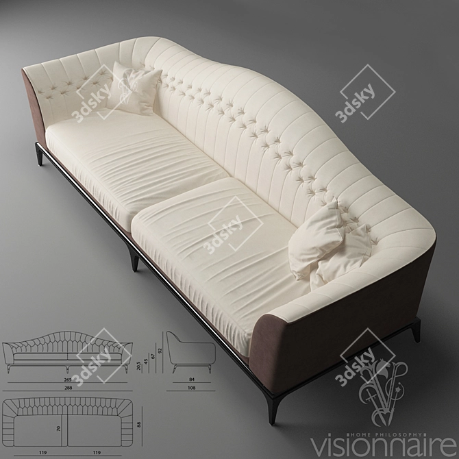 Luxury Visionnaire Freyr Sofa 3D model image 2