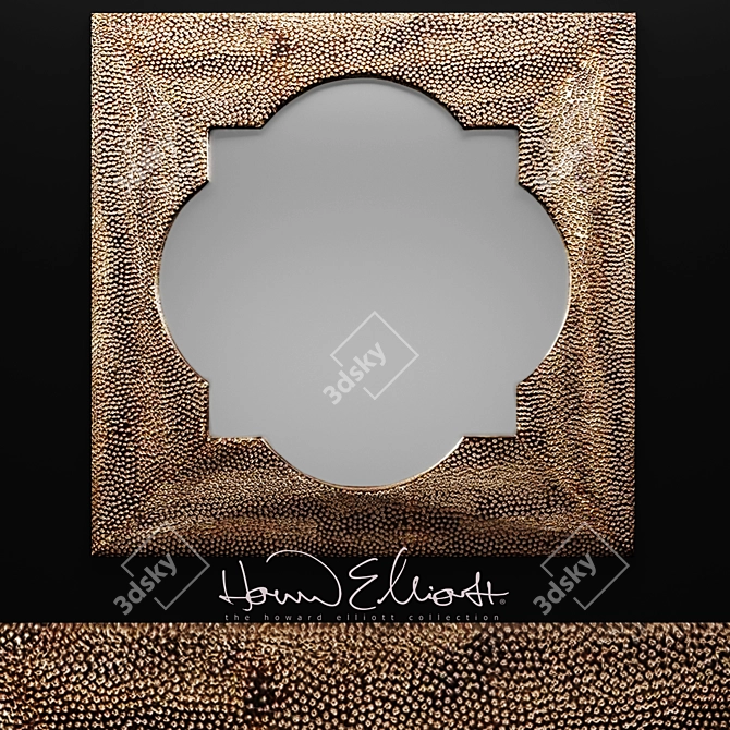 Raymus Hammered Silver Mirror 3D model image 1
