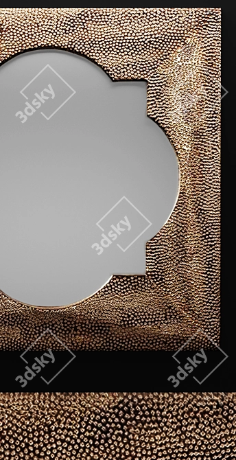 Raymus Hammered Silver Mirror 3D model image 2