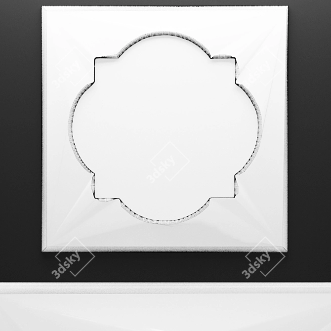 Raymus Hammered Silver Mirror 3D model image 3