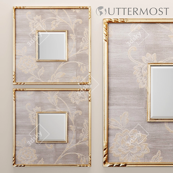 Elegant Evelyn Square Mirror 3D model image 1