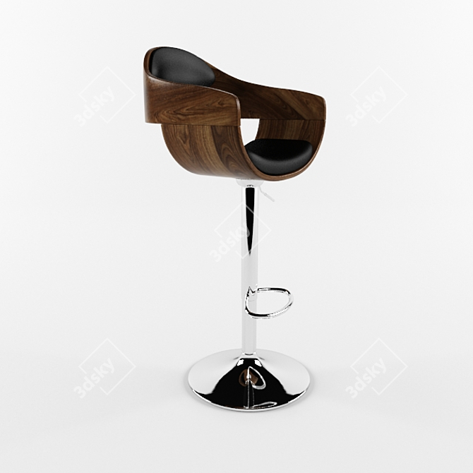 Adecco Black Leather Dining Chair 3D model image 1