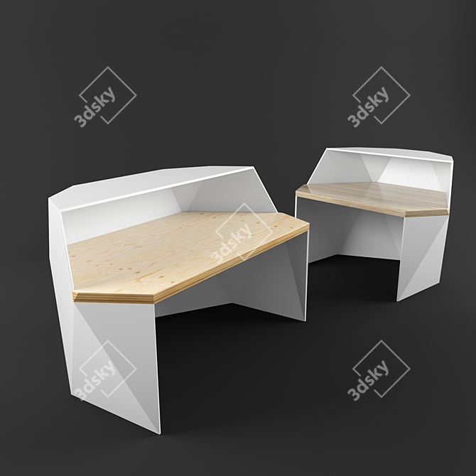 Hex Diamond Reception Desk 3D model image 1