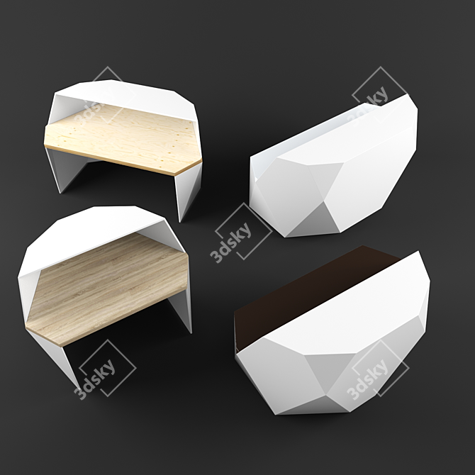 Hex Diamond Reception Desk 3D model image 3