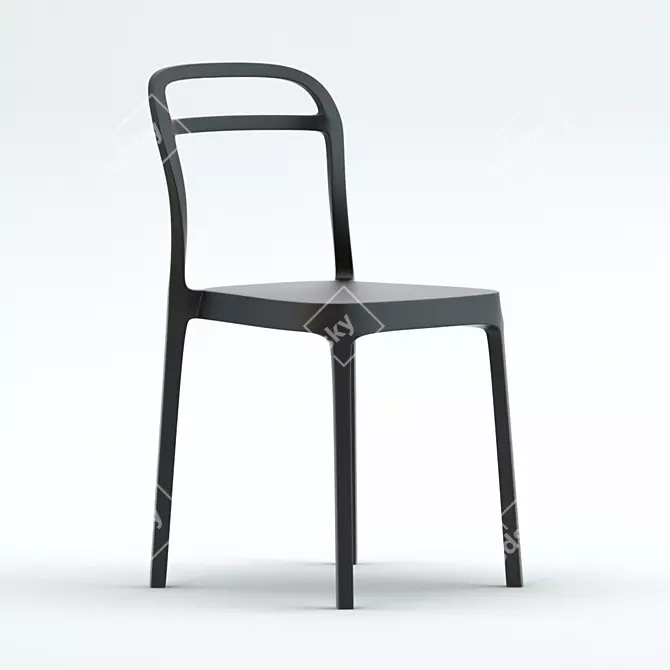 Sleek Tugo Black Chair 3D model image 1