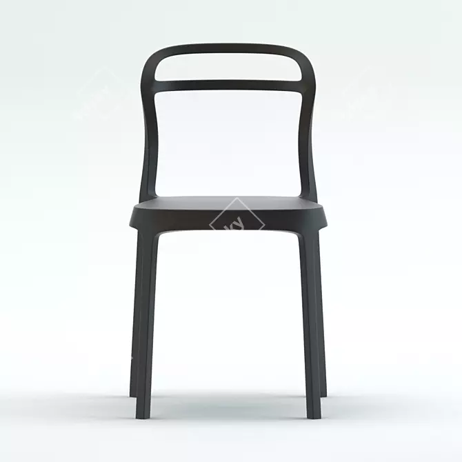 Sleek Tugo Black Chair 3D model image 2