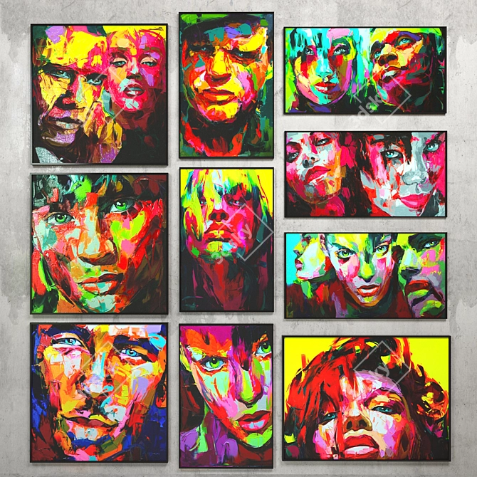 Vibrant Avant-garde Portraits by Francoise Nielly 3D model image 2