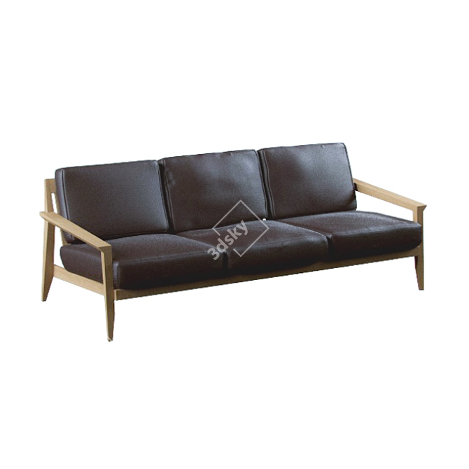 Contemporary Stanley 3-Seat Sofa 3D model image 1