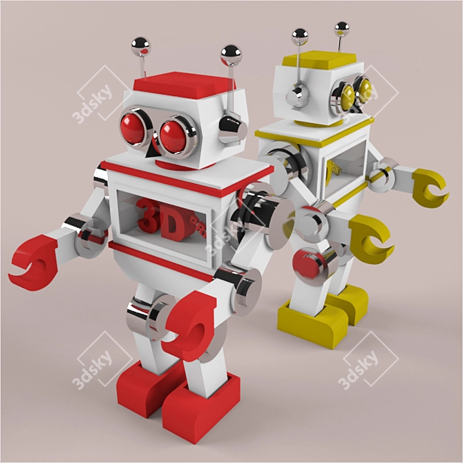 Playful Robot Toy | OBJ Format 3D model image 1