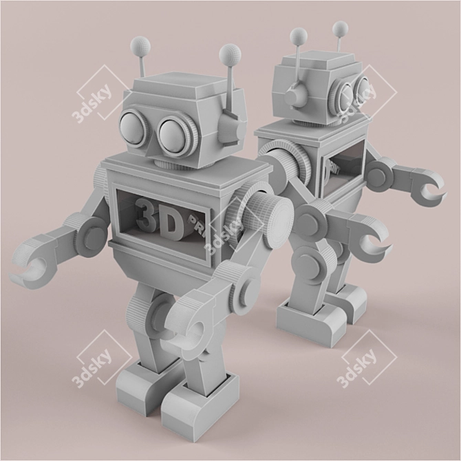 Playful Robot Toy | OBJ Format 3D model image 2