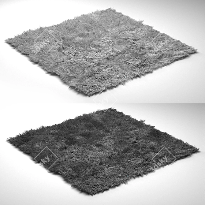 Puffy Plush Rug: Modern, Soft, and Stylish 3D model image 1