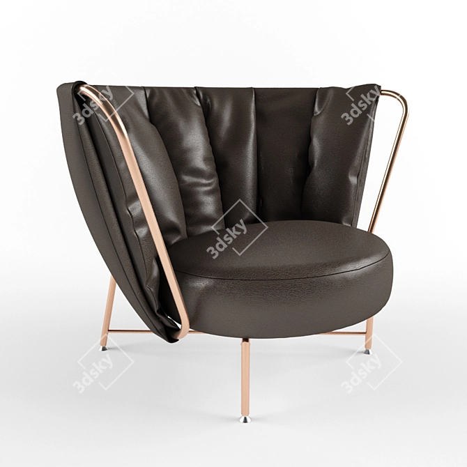 IL Loft Tulip Armchair: Modern Elegance in Every Detail 3D model image 1