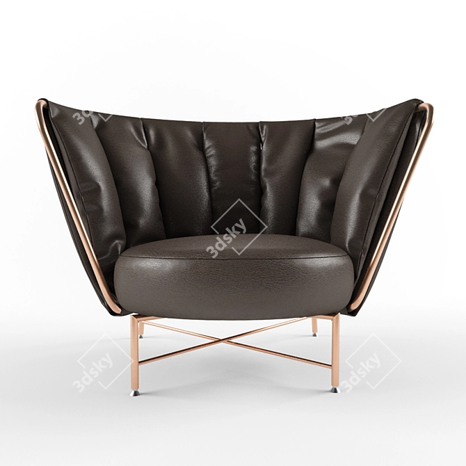 IL Loft Tulip Armchair: Modern Elegance in Every Detail 3D model image 2