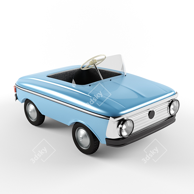 Retro USSR Pedal Car 3D model image 1