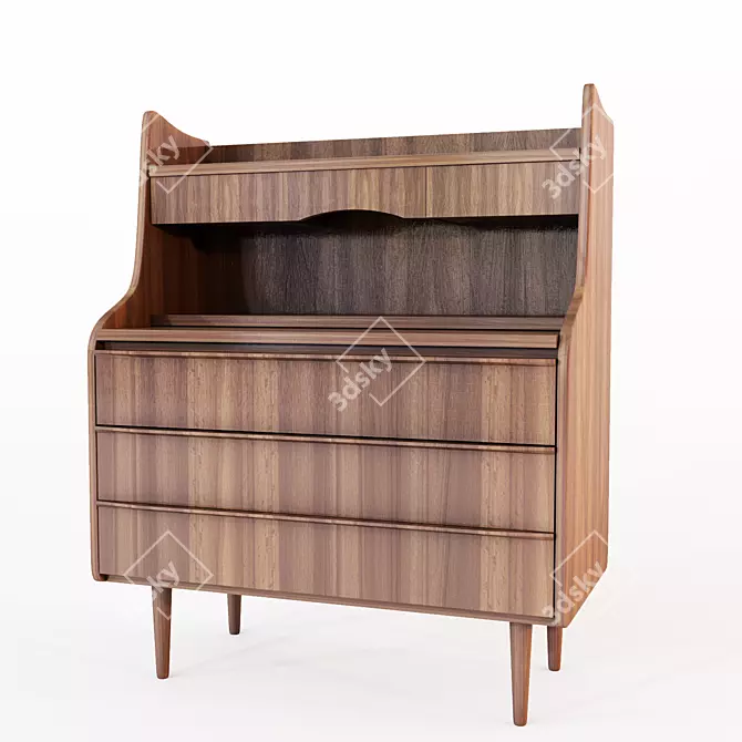 Classic Oak American Chest 3D model image 2