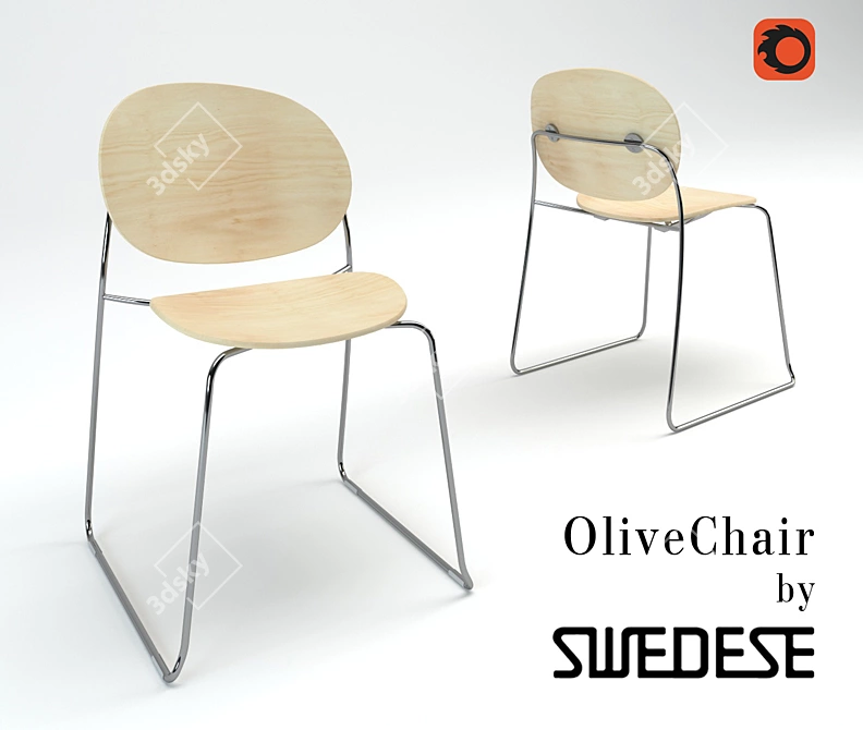 Swedese Olive Chair: Contemporary Comfort and Style 3D model image 1