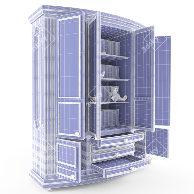 Sleek Wood Bookcase 3D model image 3