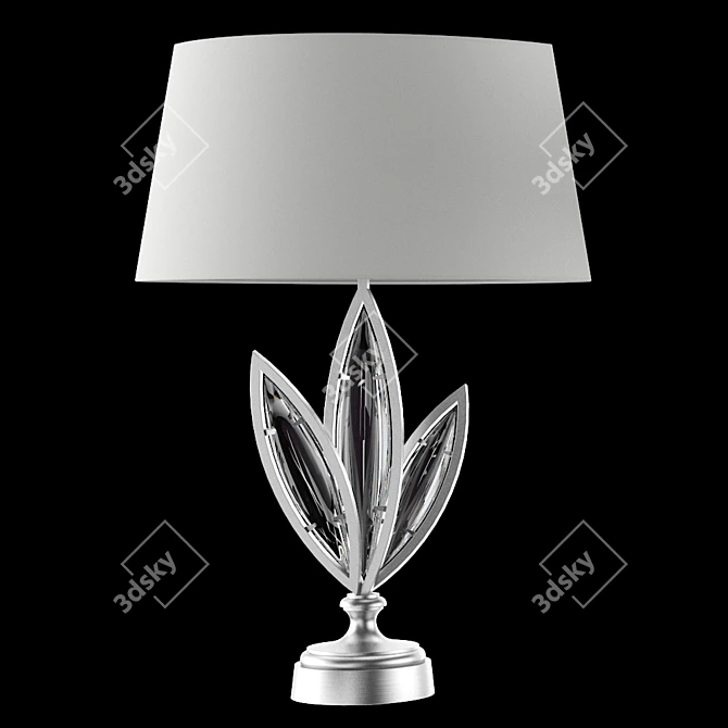 Elegant Silver Crystal Table Lamp 3D model image 1