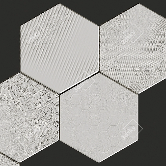 Embossed Matte Ceramic Wall Tile 3D model image 1