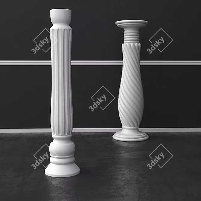 2 Balusters & Socket Set 3D model image 2