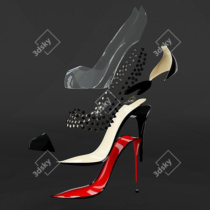 Spike Me Vernis: Elegant High Heel Pumps 3D model image 2