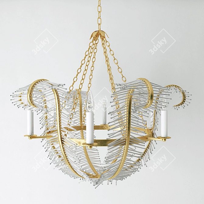 Handcrafted Crystal Chandelier: Visual Comfort 3D model image 1