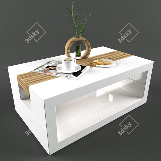 Elegant Tea Table Set 3D model image 1