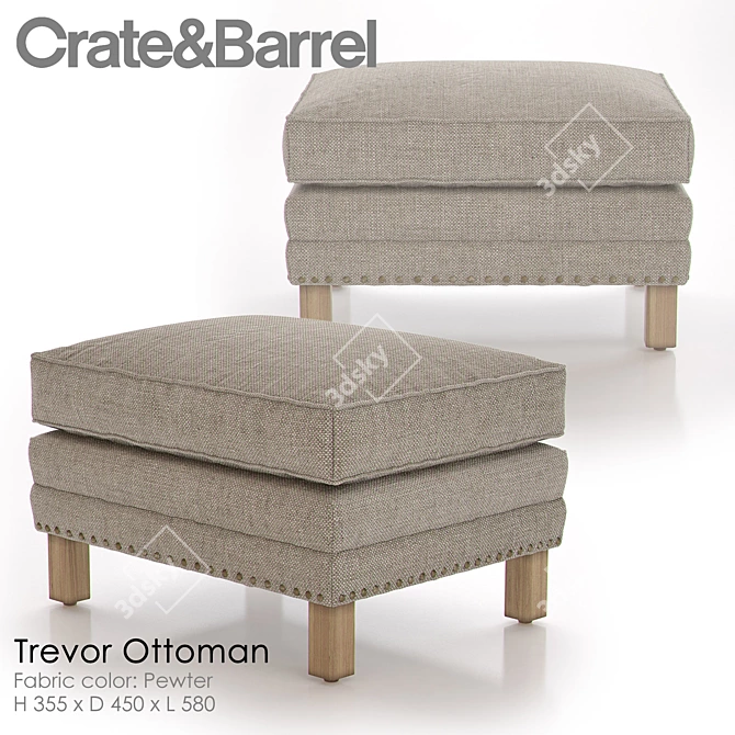 Trevor Ottoman: Stylish and Versatile Seating 3D model image 1