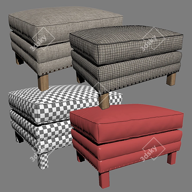 Trevor Ottoman: Stylish and Versatile Seating 3D model image 3