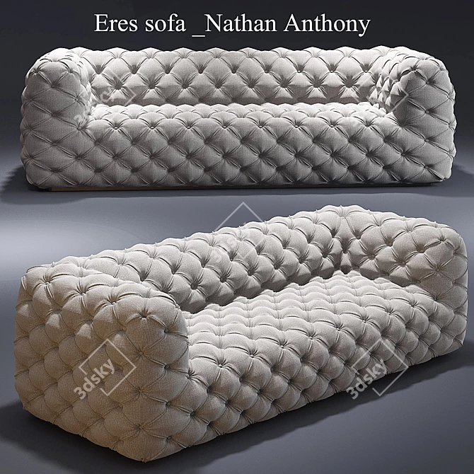 Luxury Eres Tufted Sofa 3D model image 1