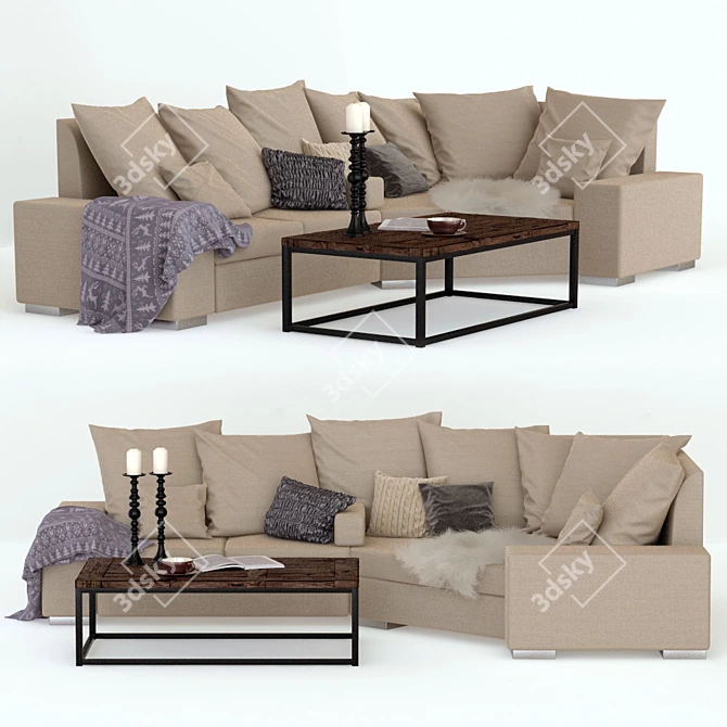 Sleek Skeidar Modern Sofa 3D model image 1