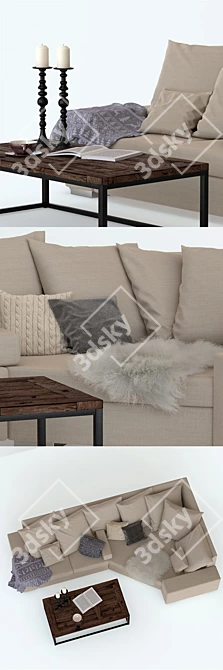 Sleek Skeidar Modern Sofa 3D model image 2