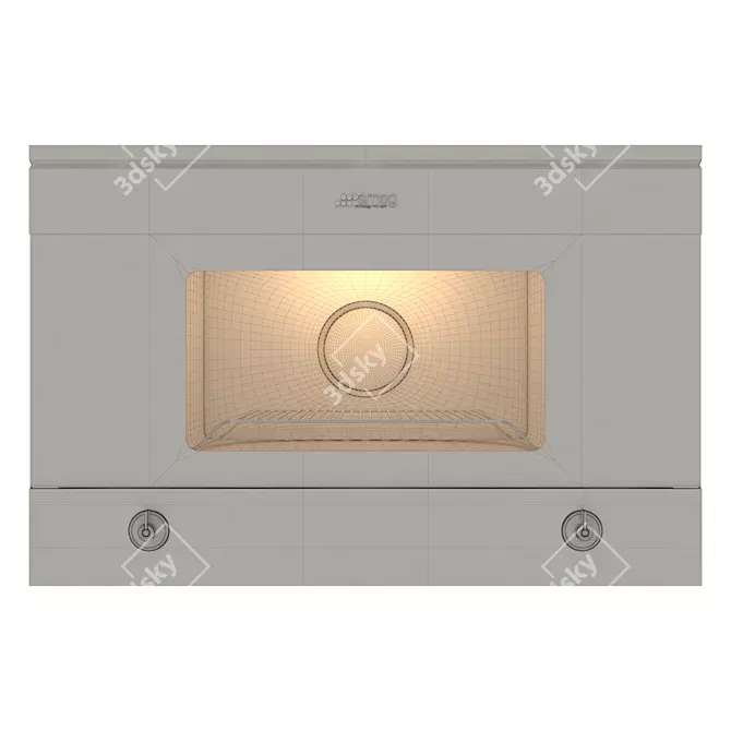 Sleek Smeg Microwave, Stainless 3D model image 3