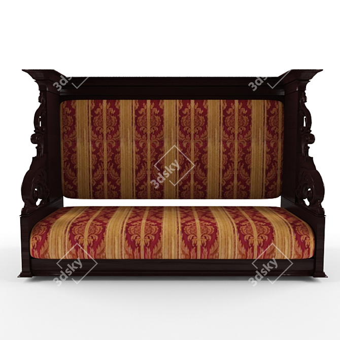 Vintage Baroque-inspired Antique Desk 3D model image 1